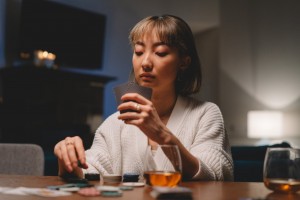 woman playing cards